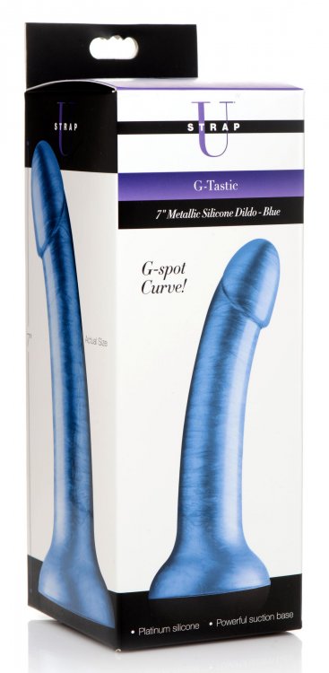 G-Tastic 7" Metallic Silicone Dildo Blue