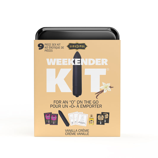 WEEKENDER KIT VIBE  Vanilla Includes: Oil of Love, Reusable 10 speed mini vibe, Massage Oil, Love Liquid and Erotic Playcards