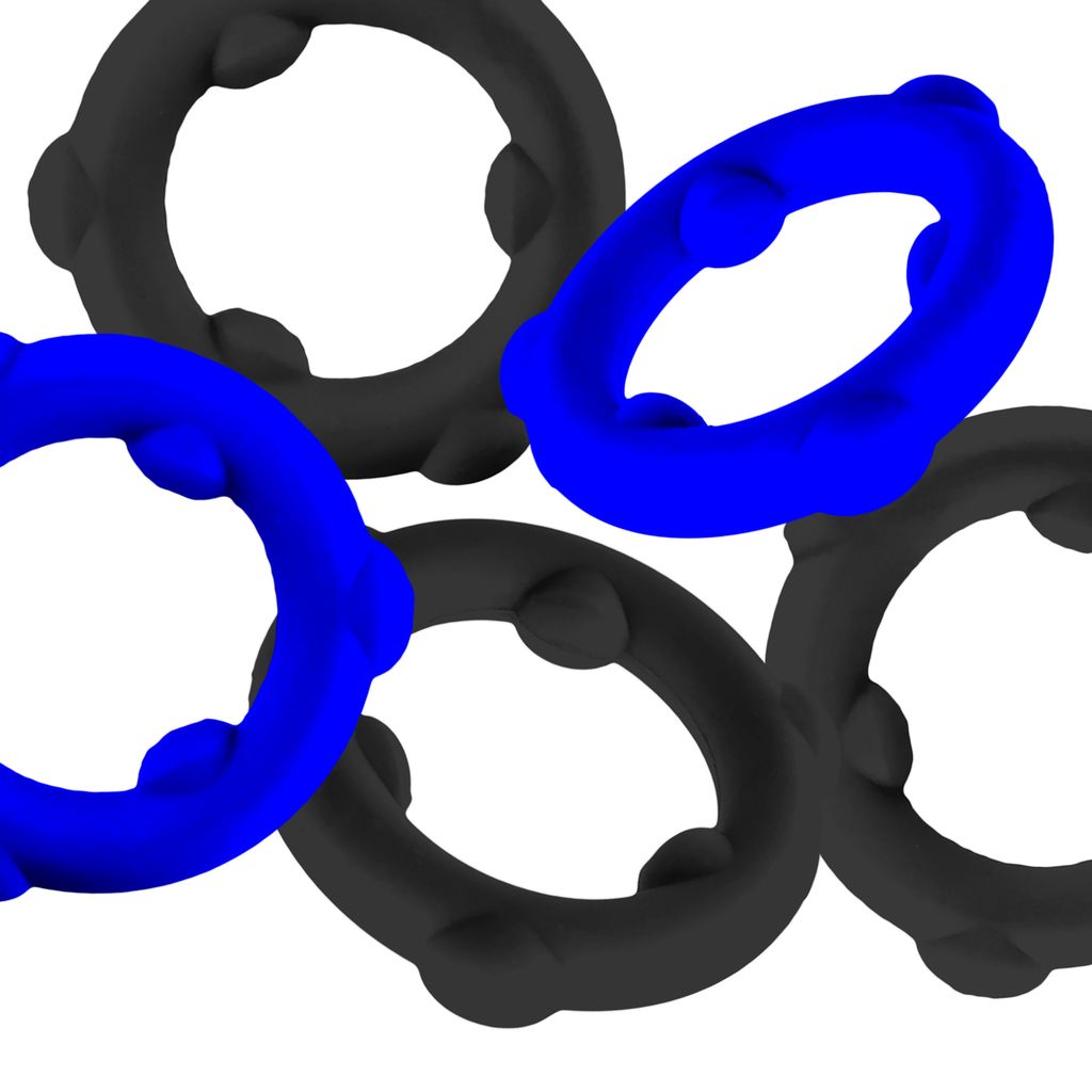 Gearheads 5-Pack Spinner Rings Blue/Black