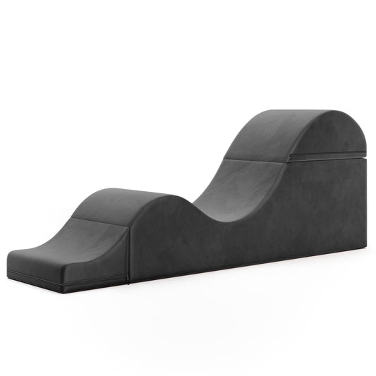 Aria Flip Chaise 18 Inch Wide - Convertible Sex Chair and Bed Bench, Black