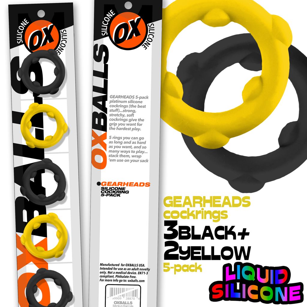 Gearheads 5-Pack Spinner Rings Yellow/Black