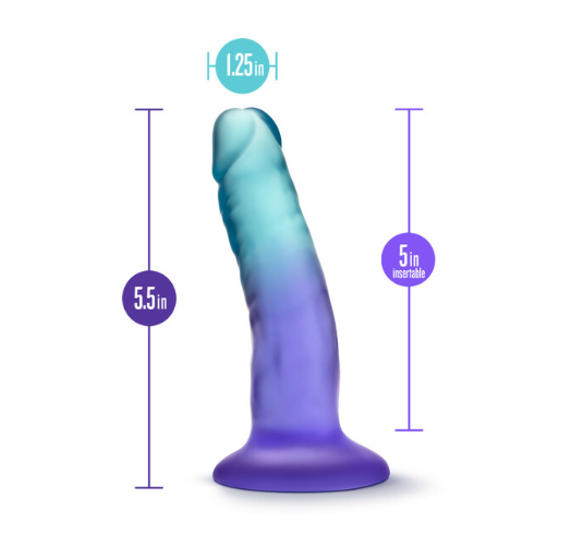 B Yours Morning Dew - 5" Dildo  Sapphire