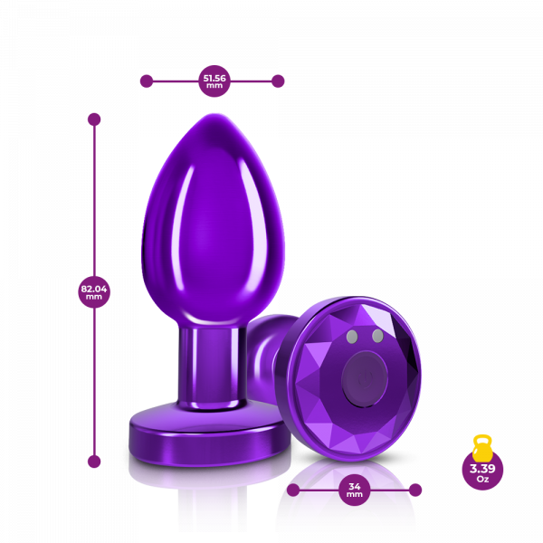R/C Vibrating Metal Plug - Purple-Med