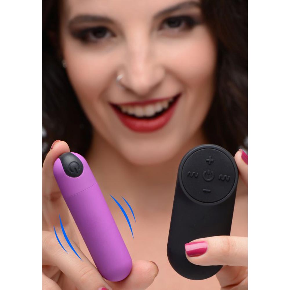 21X Vibrating Bullet w/ R/C - Purple