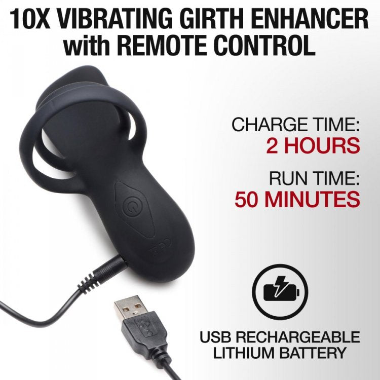 Silicone Vibrating Girth Enhancer w/ R/C