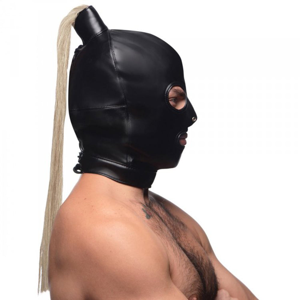 Ponytail Bondage Hood w 20" Blonde