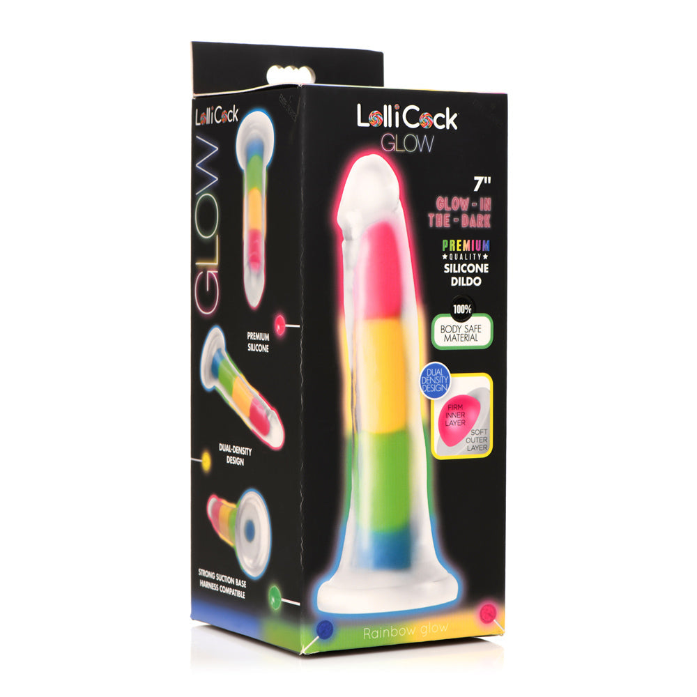 Lollicock 7" GID Rainbow Silicone Dildo*