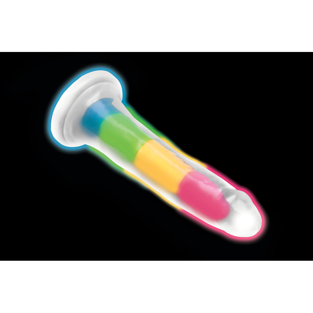 Lollicock 7" GID Rainbow Silicone Dildo*