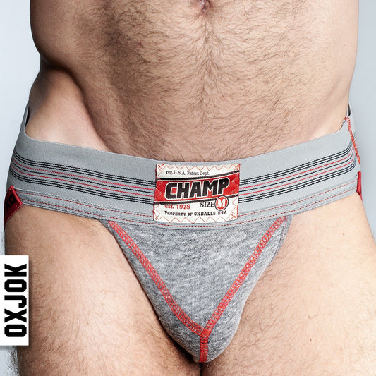 CHAMP, vintage sweatshirt jockstrap, GRAY HEATHER, SMALL