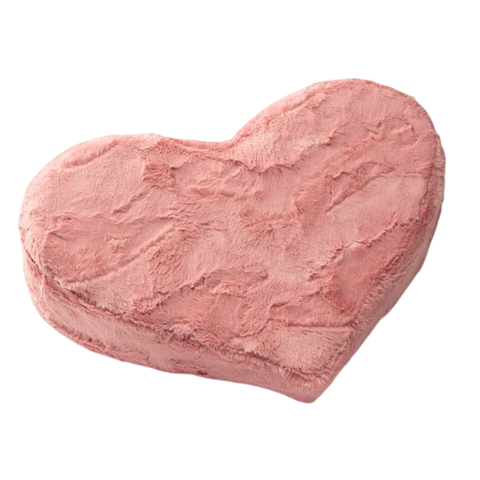 Heart Wedge Faux Fur, Rose