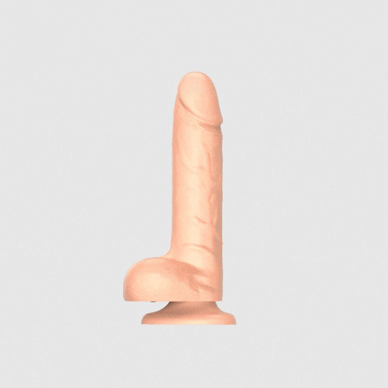 ROTATING & VIBRATING REALISTIC DILDO - L - VANILLA