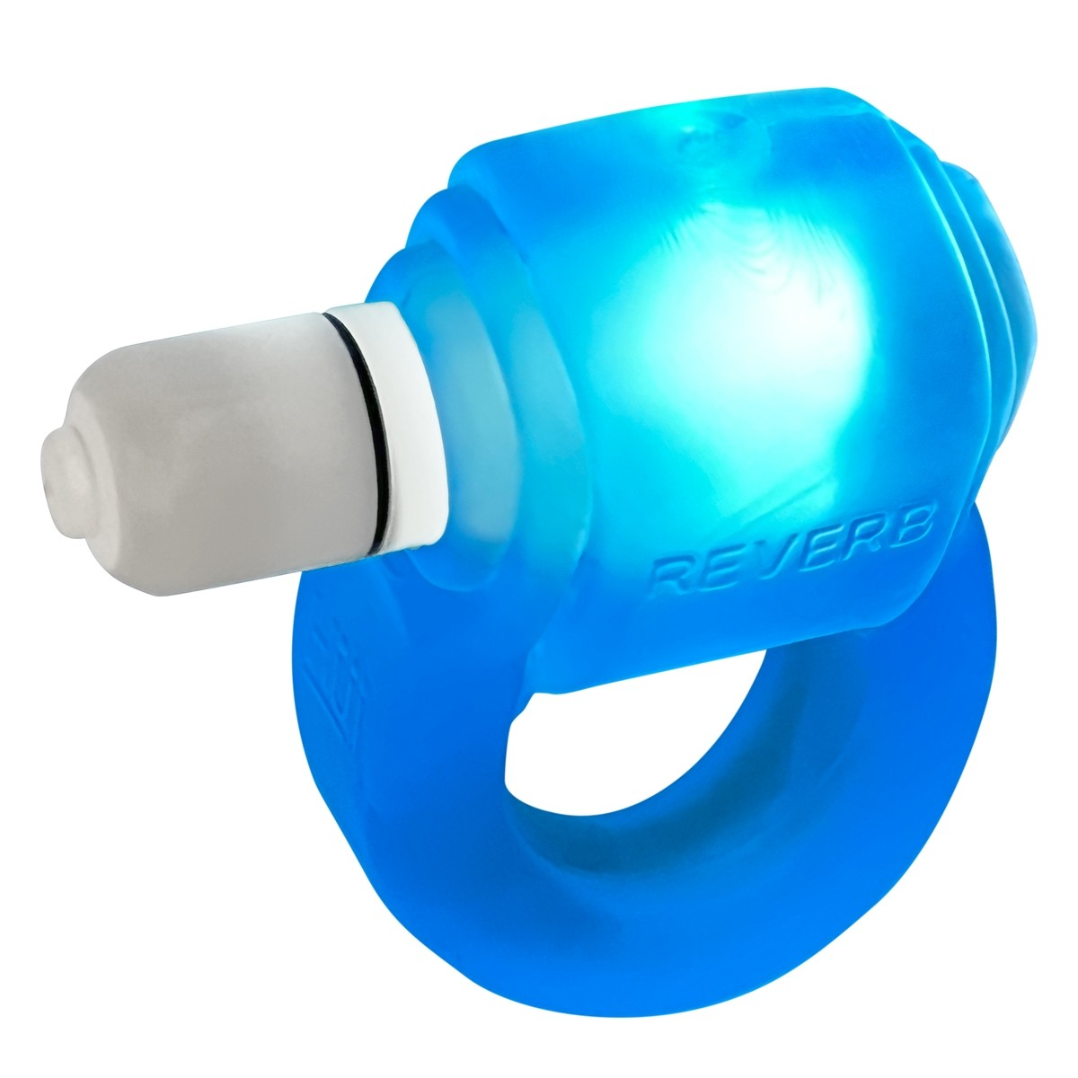 GLOWDICK, cockring with LED, BLUE ICE