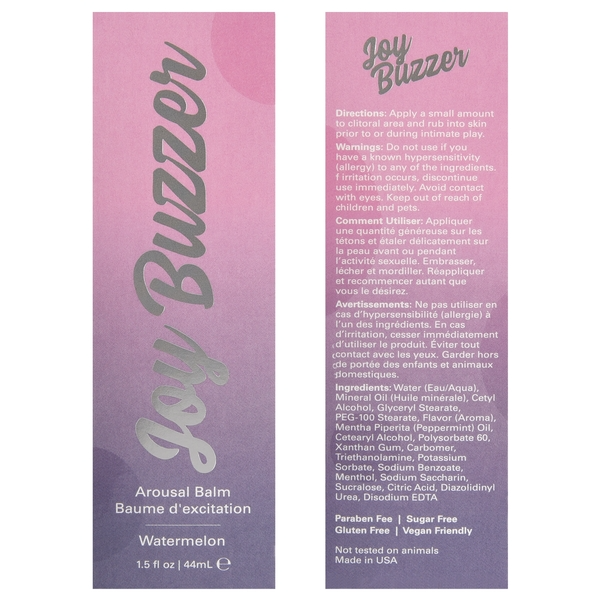 JOY BUZZER Clitoral Arousal Balm - Watermelon 1.5oz | 44mL