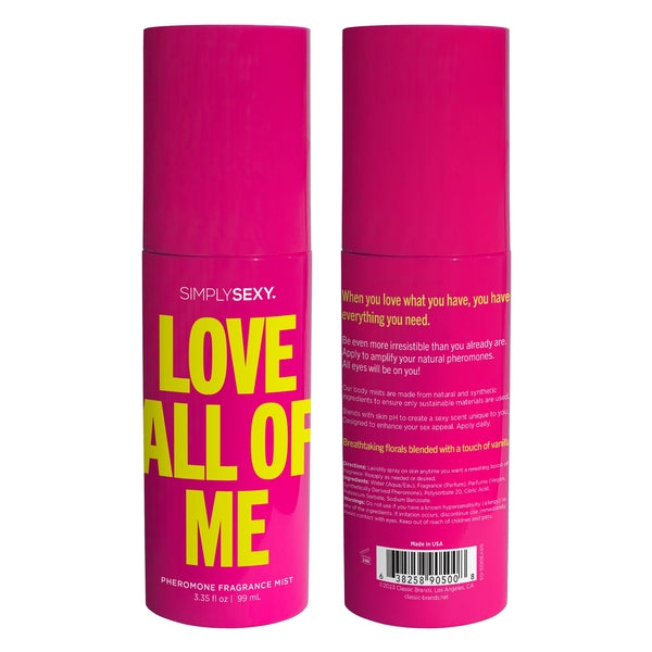 PHEROMONE BODY MIST - LOVE ALL OF  ME - 3.35 floz | 99mL